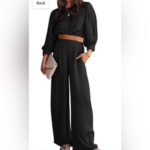 NWT Two piece Satin Pant Set